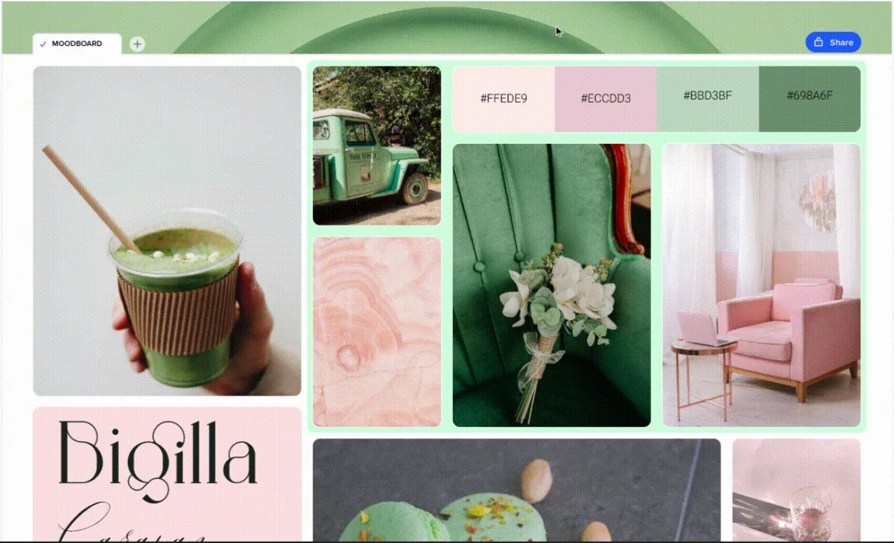 mood board grouping
