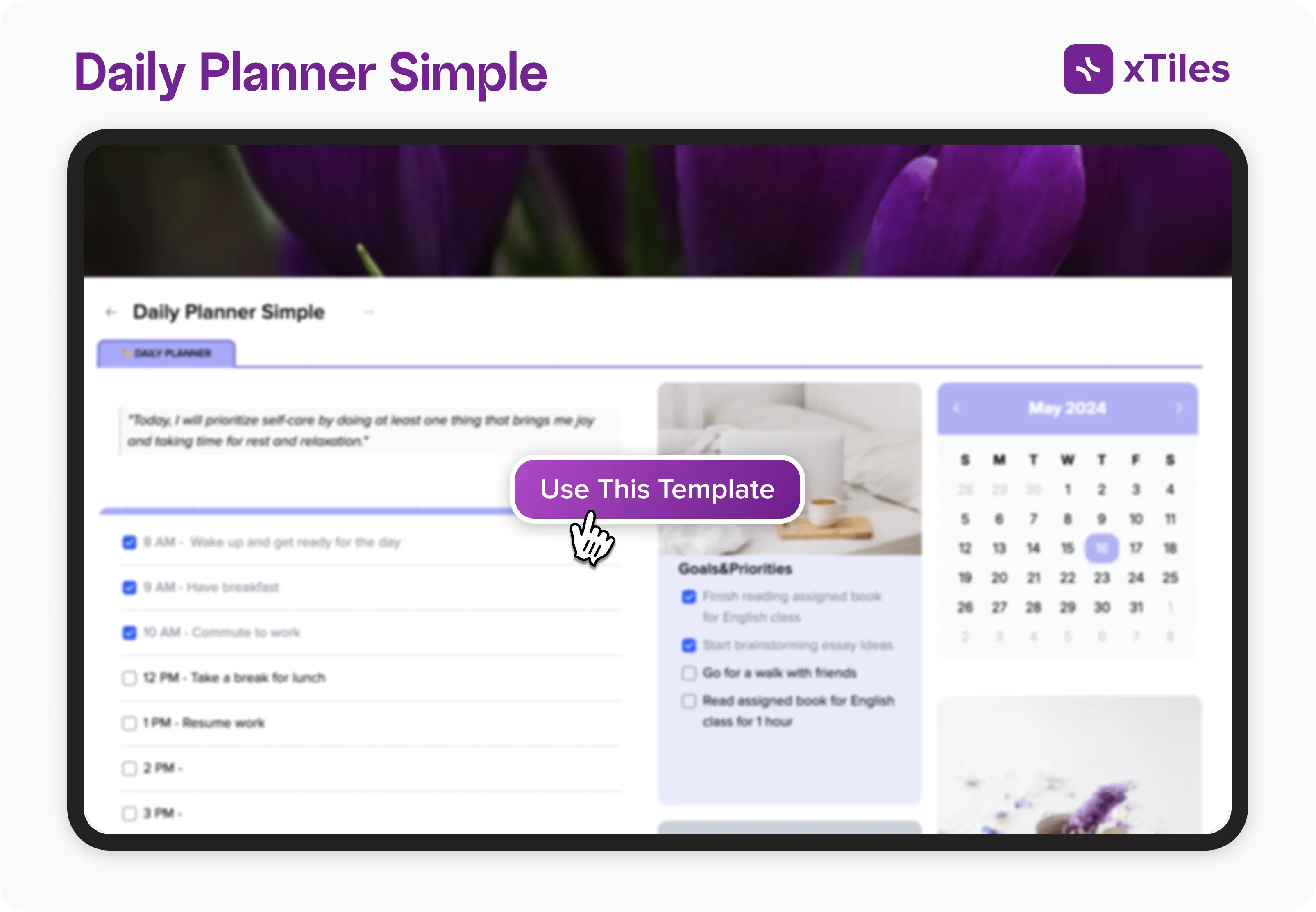 1. xTiles Daily Planner Simple Template — illustration