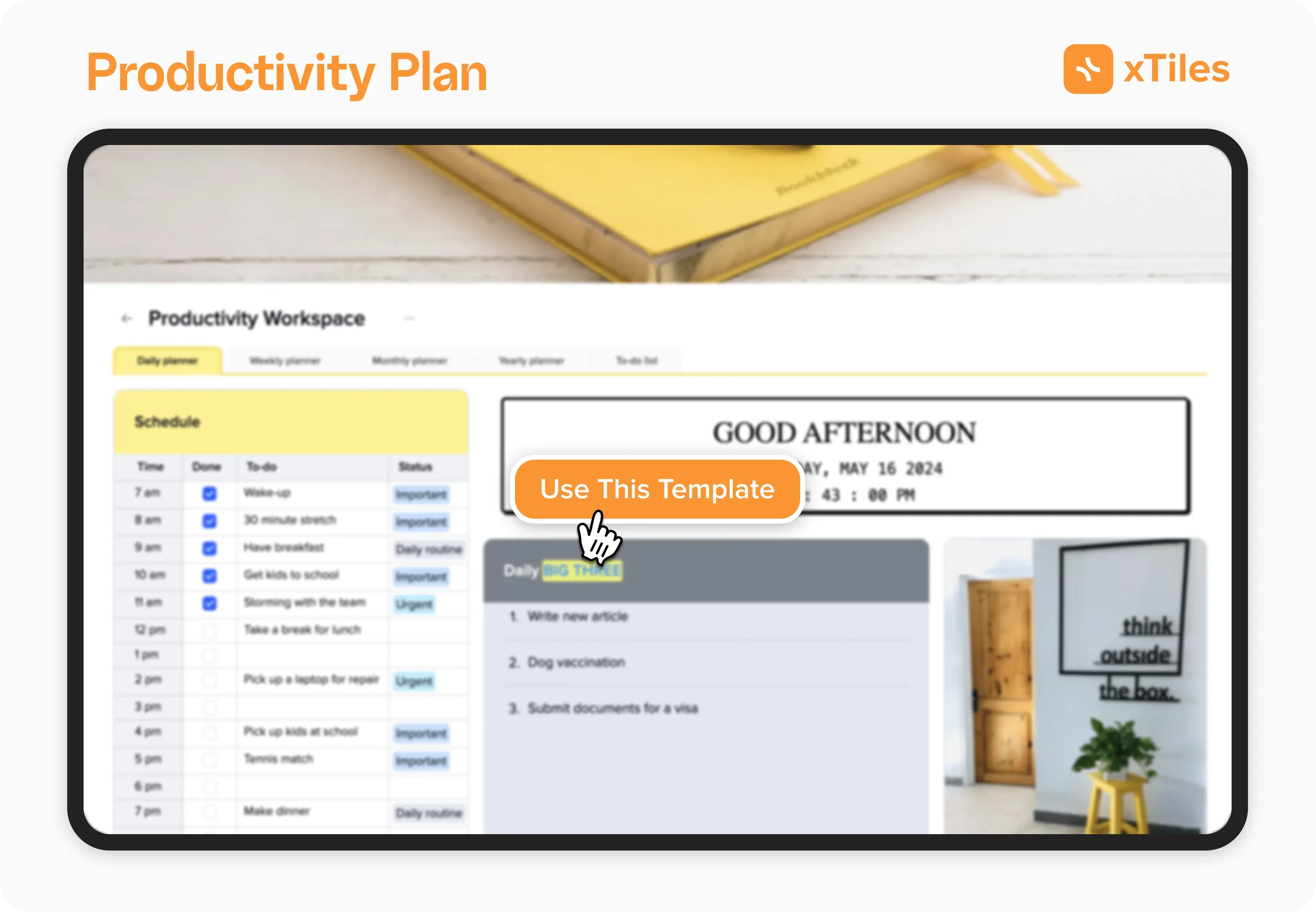2. xTiles Productivity Plan Template — illustration