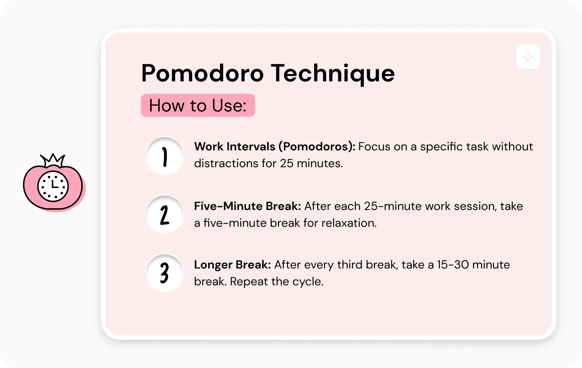 1. Pomodoro technique — illustration