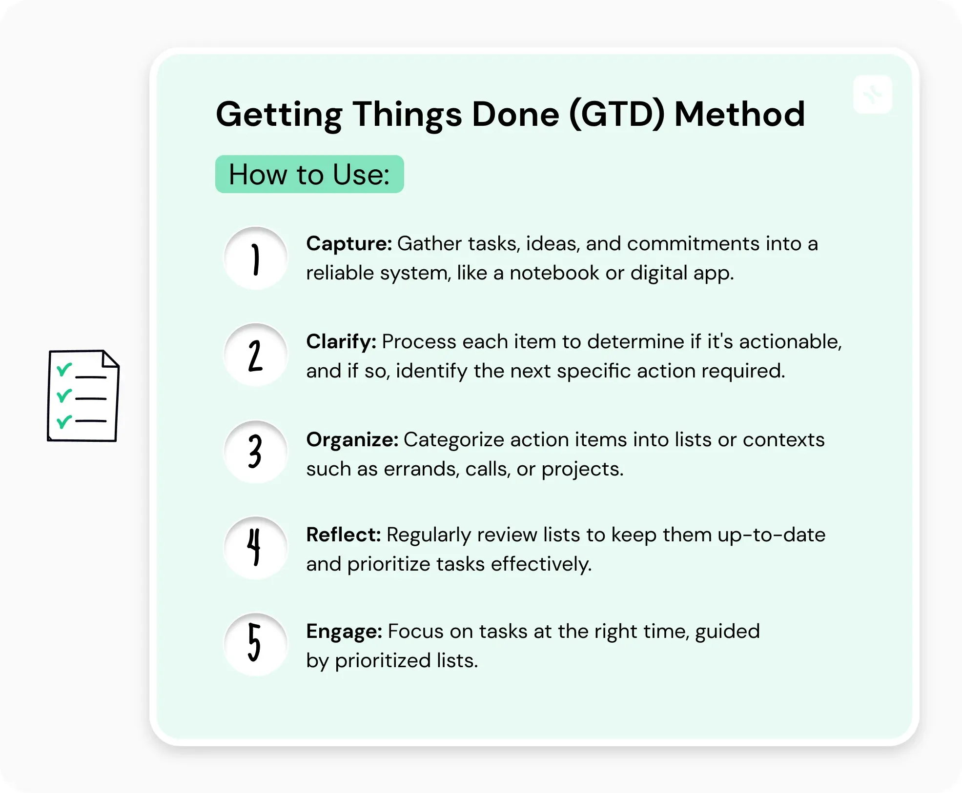 2. Getting Things Done (GTD) method — illustration