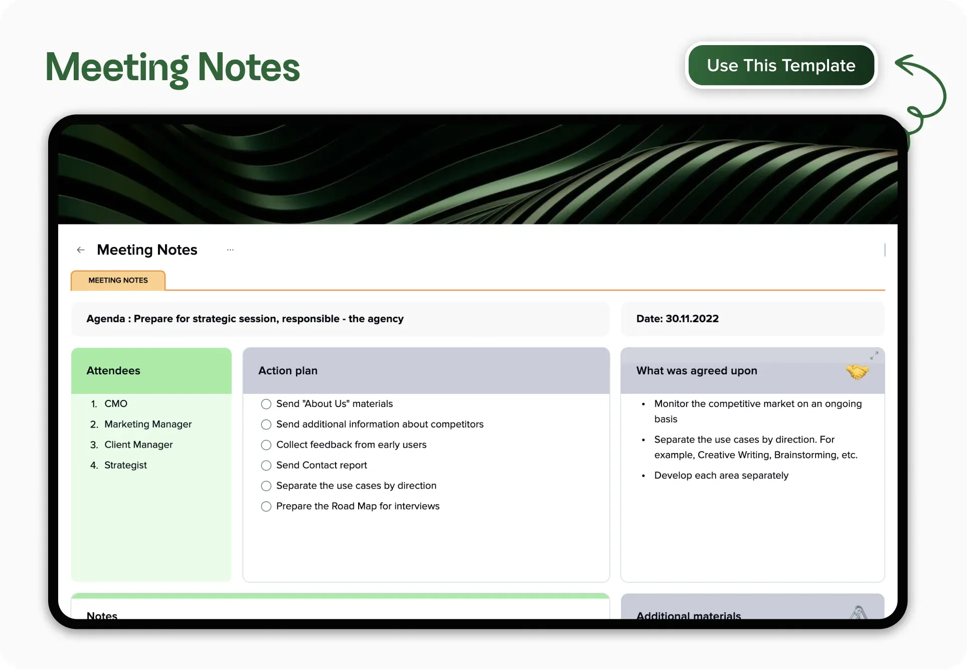 List of xTiles digital planner templates for managers — illustration