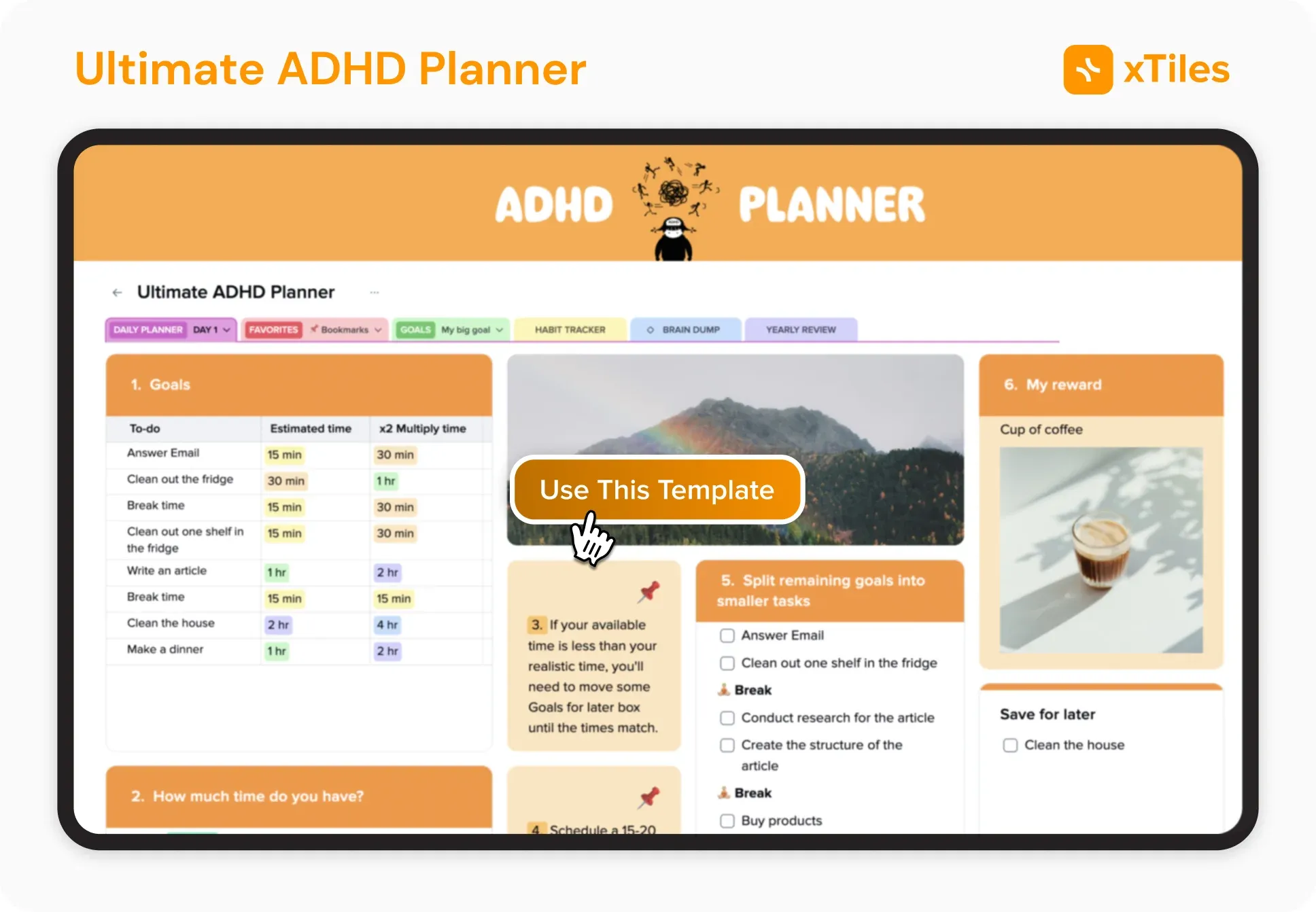 xTiles Ultimate ADHD Planner — illustration