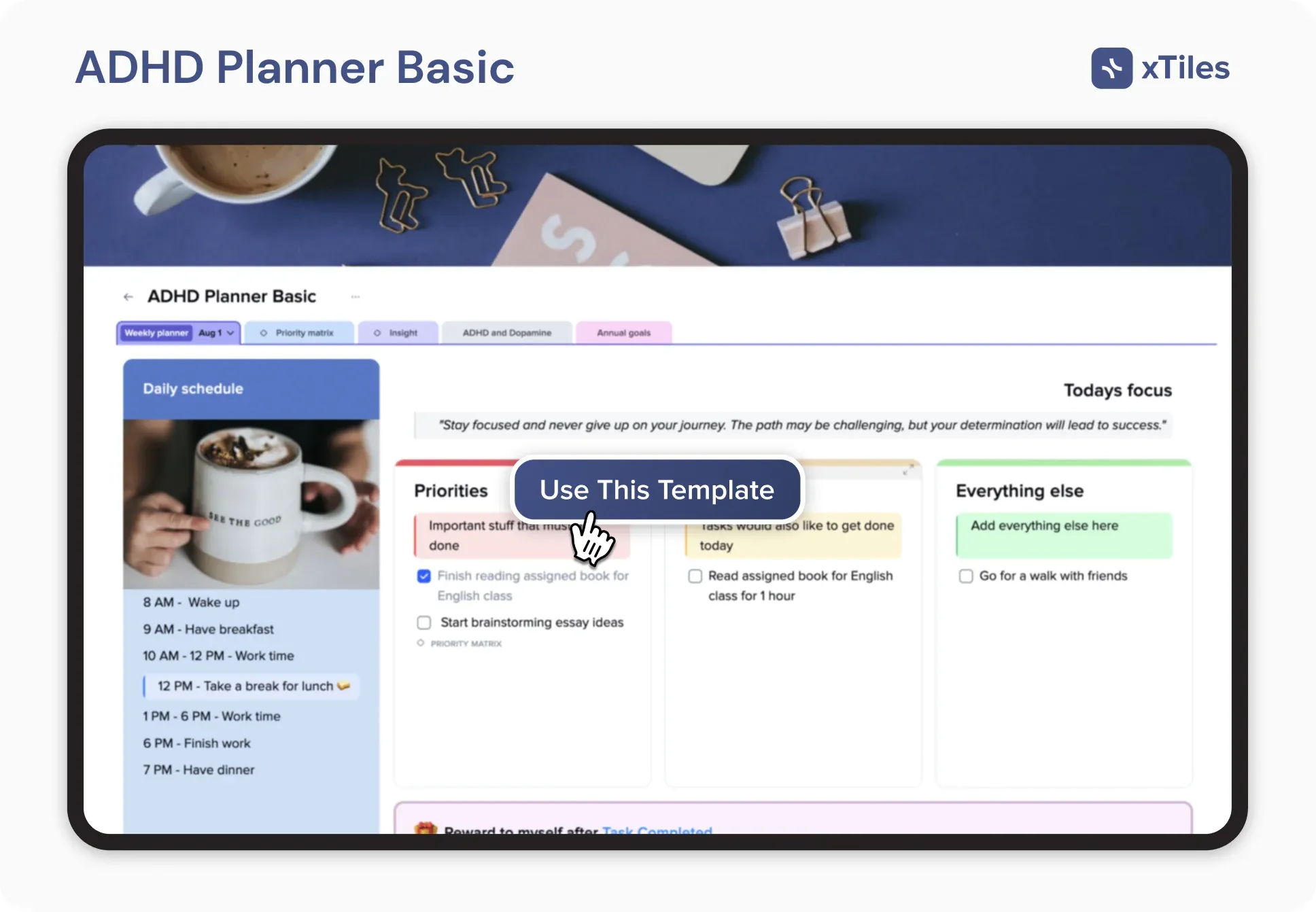 xTiles ADHD Planner Basic — illustration