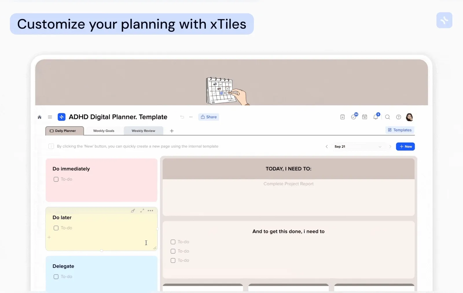 Leveraging xTiles for ADHD Productivity — illustration