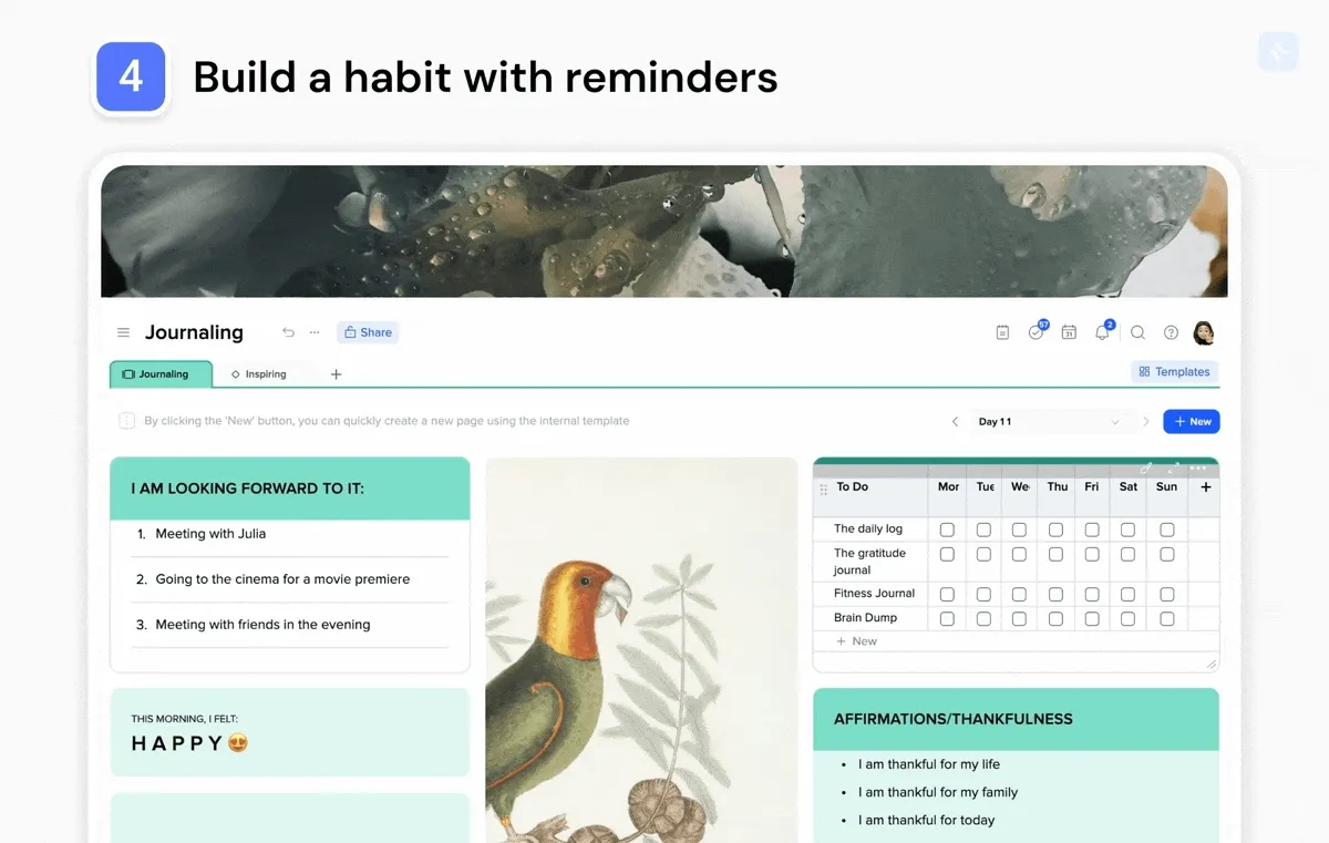 How to Use the xTiles Journaling Template — illustration