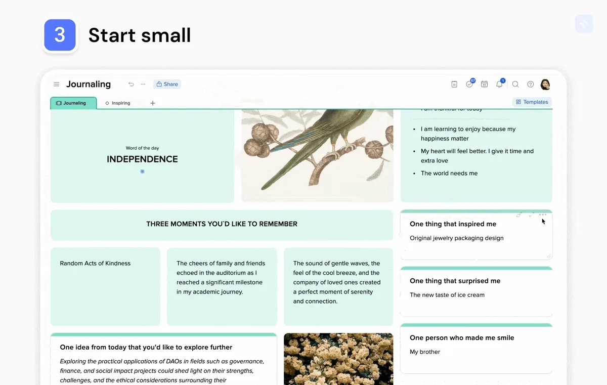 How to Use the xTiles Journaling Template — illustration