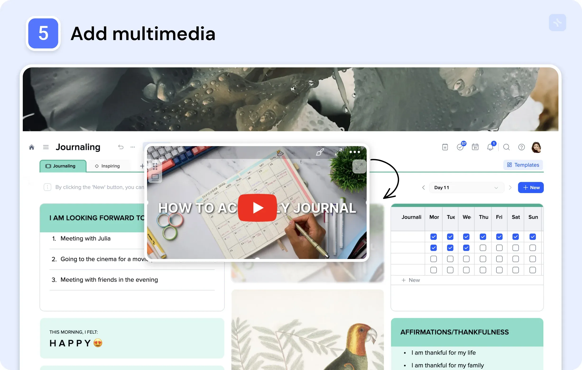 How to Use the xTiles Journaling Template — illustration