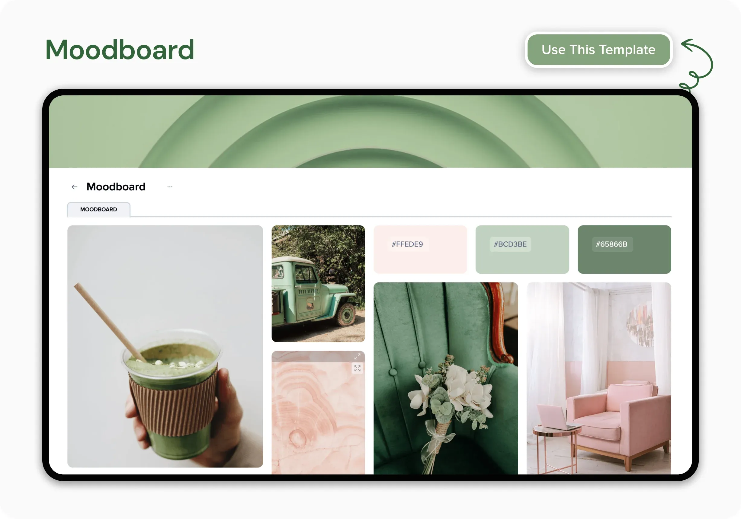 3. Mood board template for visual notes — illustration