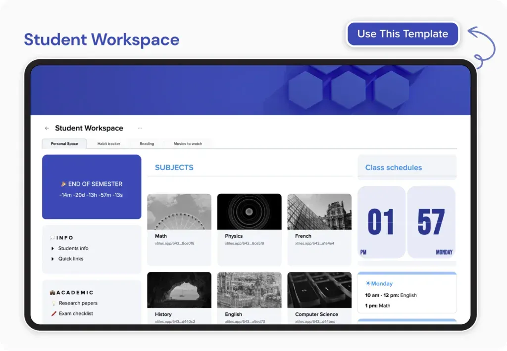 Student Workspace Template — illustration