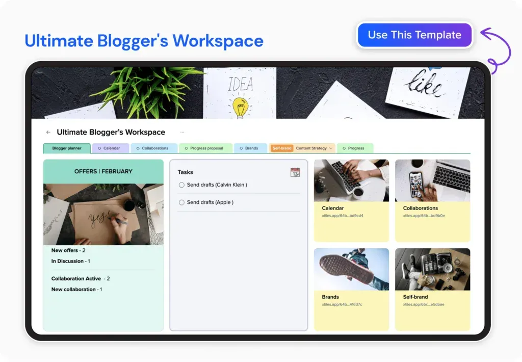 Ultimate Blogger's Workspace Template — illustration